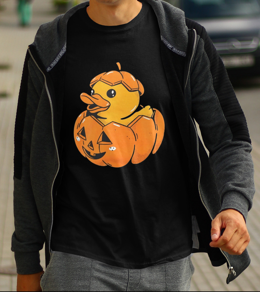 Rubber Duck Pumpkin Halloween Jack O' Lantern T-Shirt