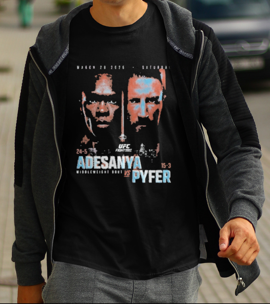 UFC Fight Night March 20 2026 Adesanya Vs Pyfer Middleweight Bout T-Shirt