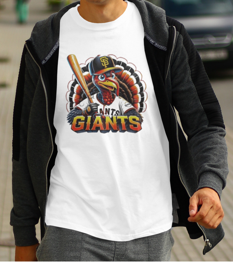 San Francisco Giants Thanksgiving Turkey Baseball T-Shirt