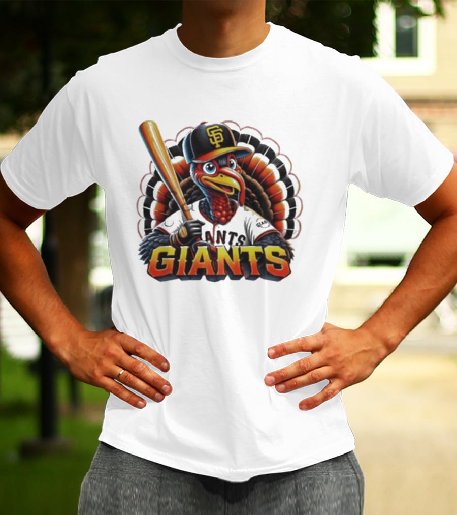 San Francisco Giants Thanksgiving Turkey Baseball T-Shirt