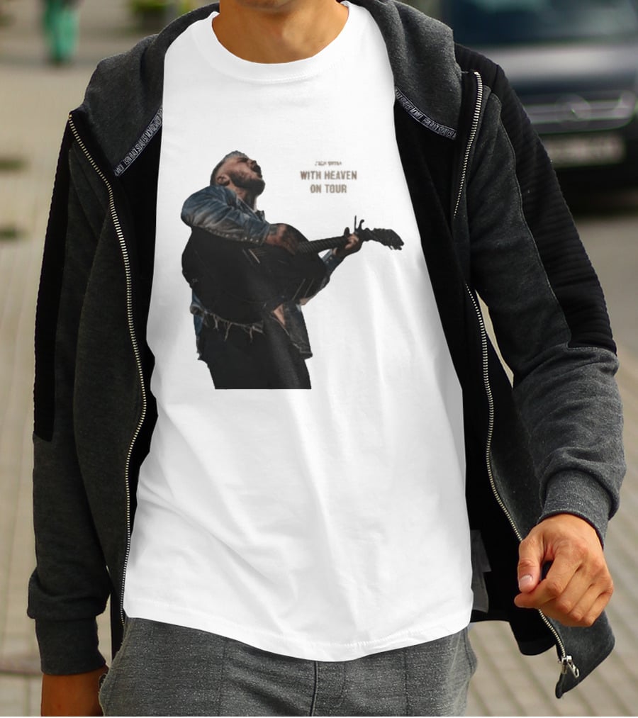 Zach Bryan Heaven On Top Photo Tour Denim Acoustic Performance T-Shirt