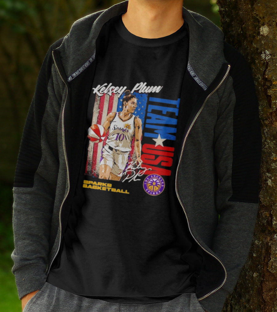 Kelsey Plum Team USA Los Angeles Sparks Basketball Spark T-Shirt
