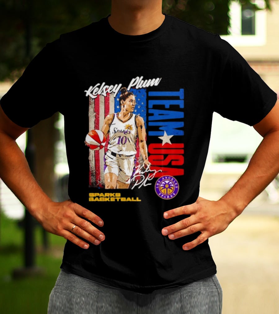 Kelsey Plum Team USA Los Angeles Sparks Basketball Spark T-Shirt