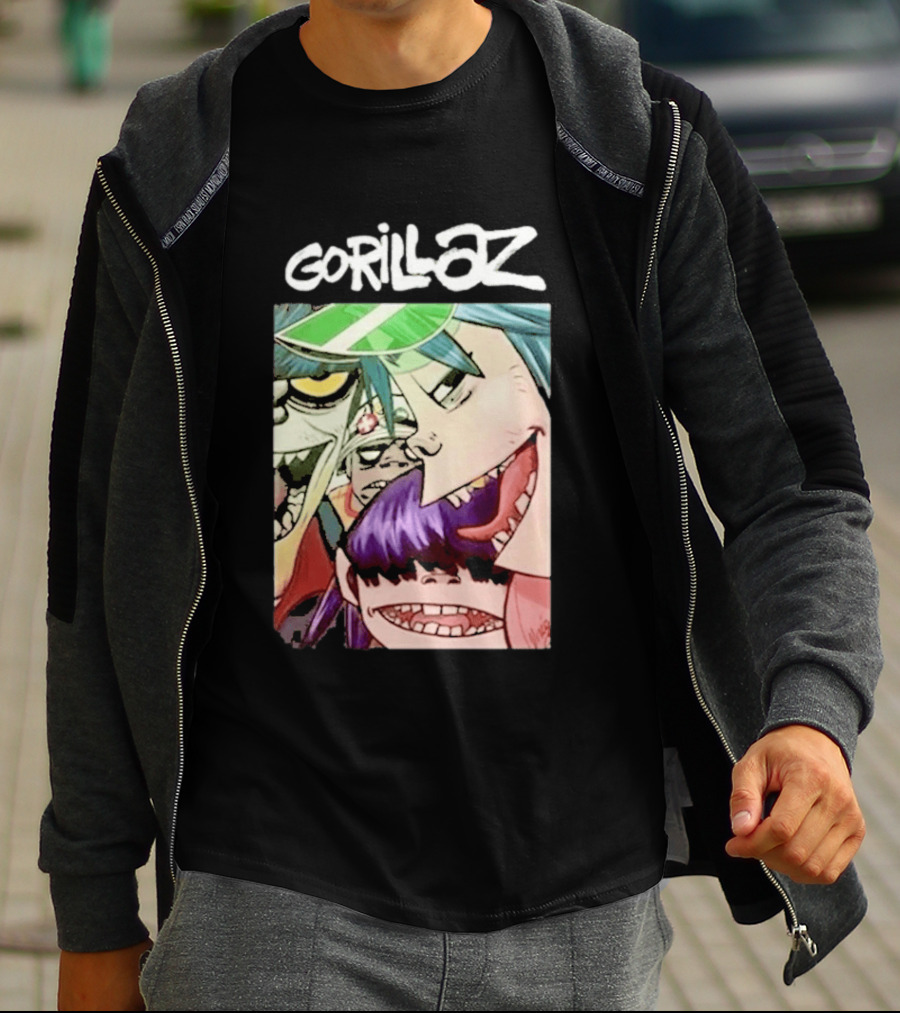 Gorillaz Cartoon Band Characters Art Comic T-Shirt