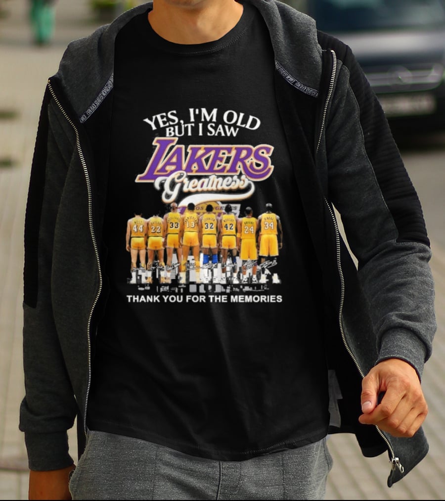 Yes I'm Old But I Saw Lakers Greatness Thank You For The Memories T-Shirt