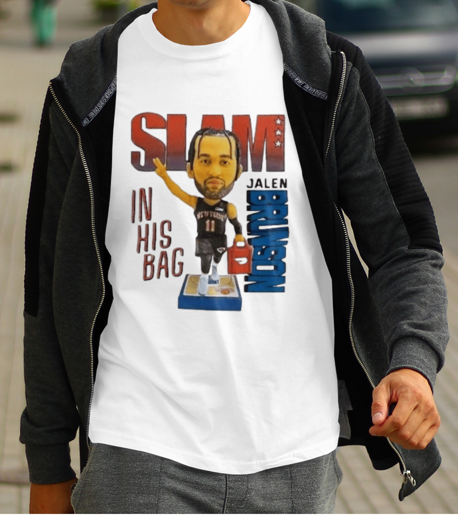 Slam Jalen Brunson In His Bag Basketball Figure 2026 T-Shirt