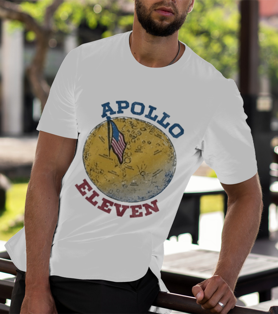 Apollo Eleven Moon Landing Map Flag Styles T-Shirt