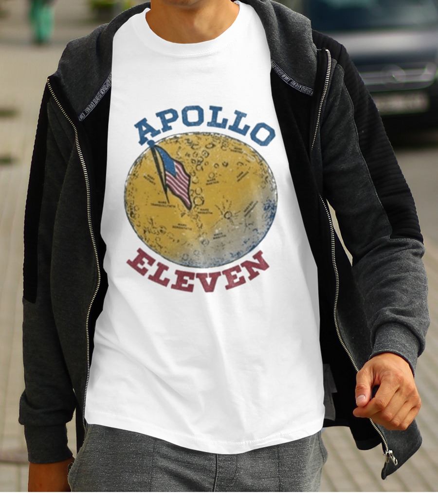 Apollo Eleven Moon Landing Map Flag Styles T-Shirt