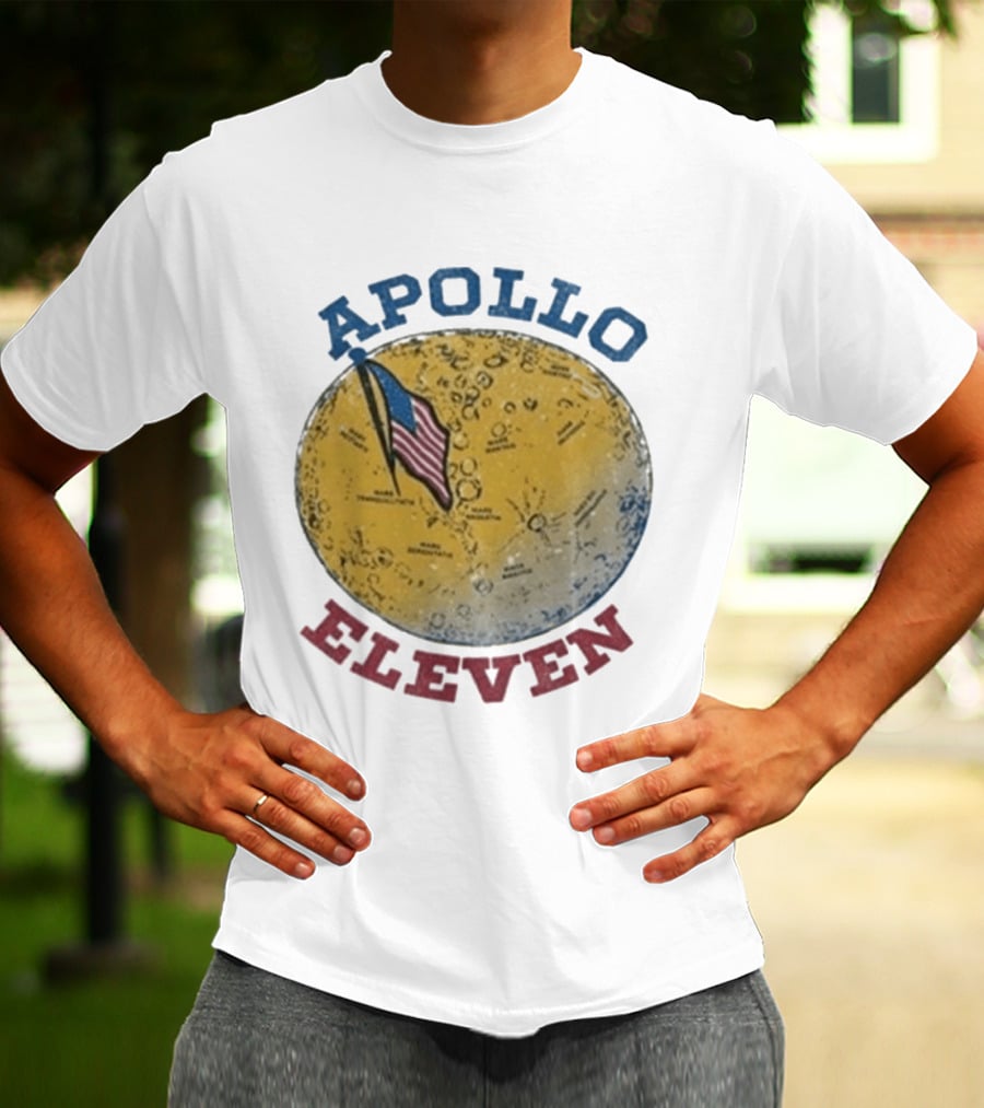 Apollo Eleven Moon Landing Map Flag Styles T-Shirt