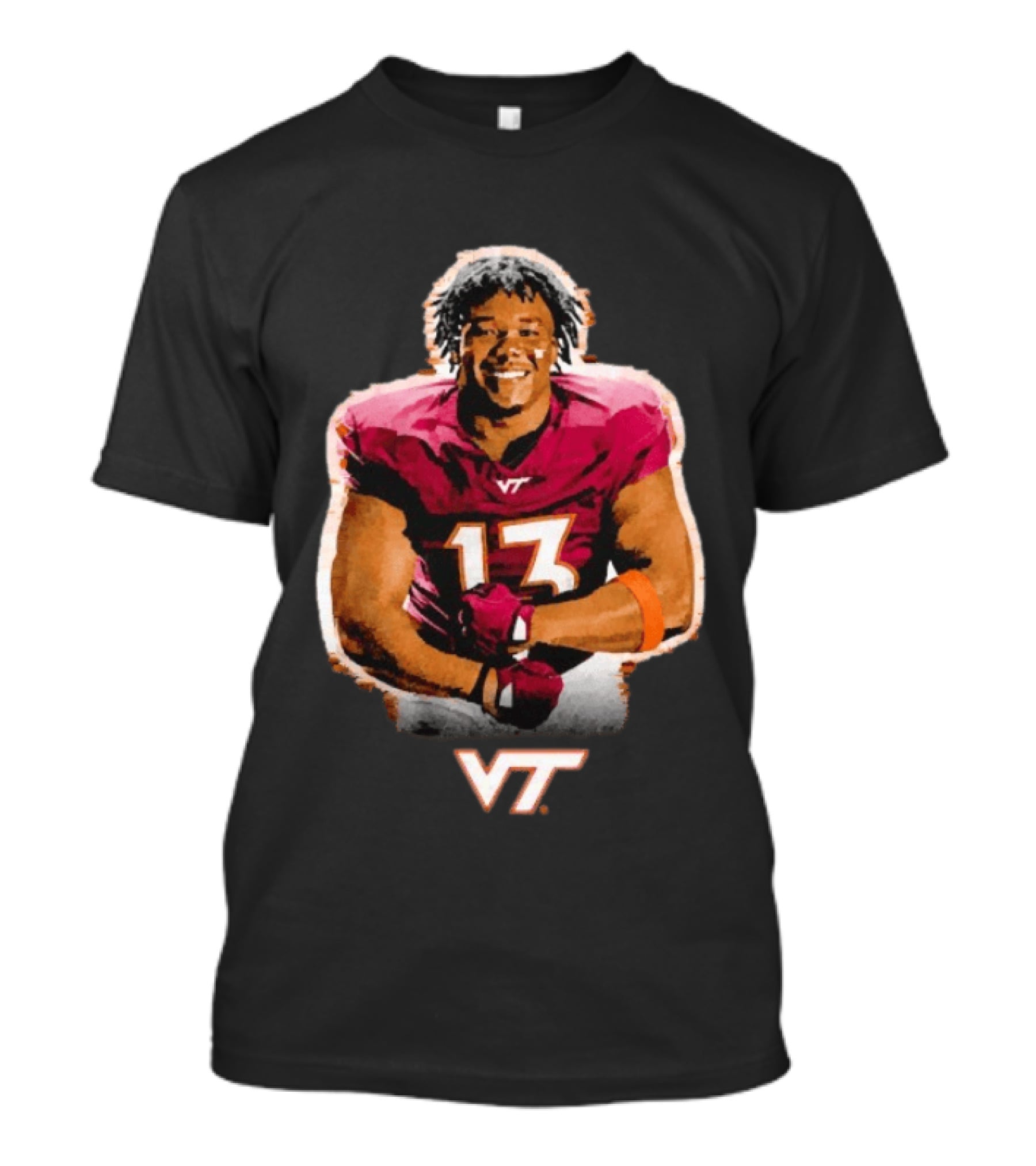 Kemari Copeland Virginia Tech Hokies VT Number 13 T-Shirt
