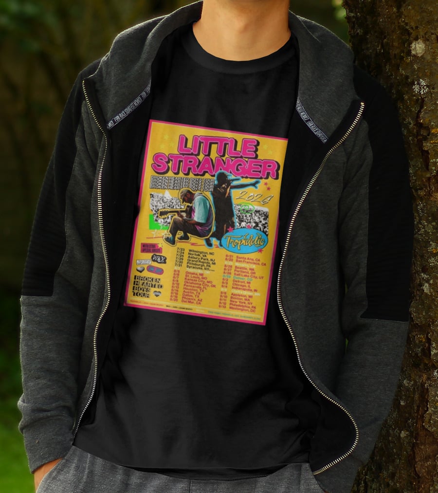 Little Stranger Broken Hearted Boys Tour 2026 North America Tropidelic Tour With Special Guests Wax JARV Danifilms Dates Locations T-Shirt