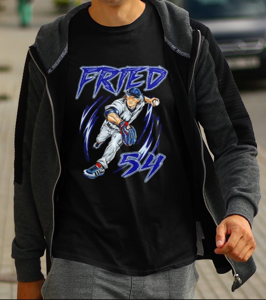 Fried 54 Blue Baseball Player Euphoria T-Shirt