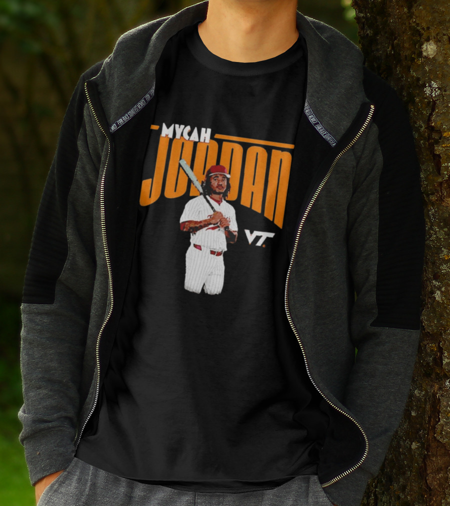 Mycah Jordan VT Baseball Virginia Tech Hokies Player T-Shirt