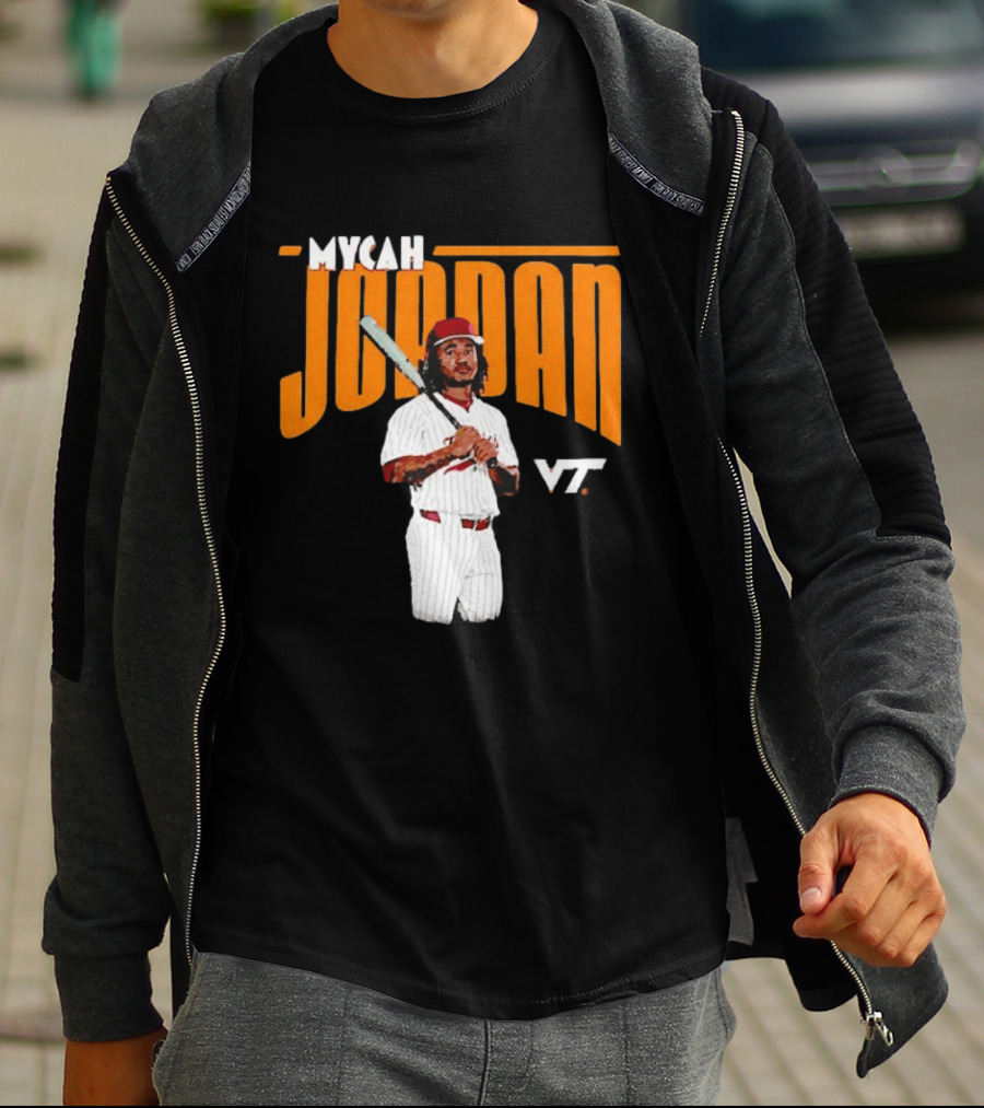 Mycah Jordan VT Baseball Virginia Tech Hokies Player T-Shirt