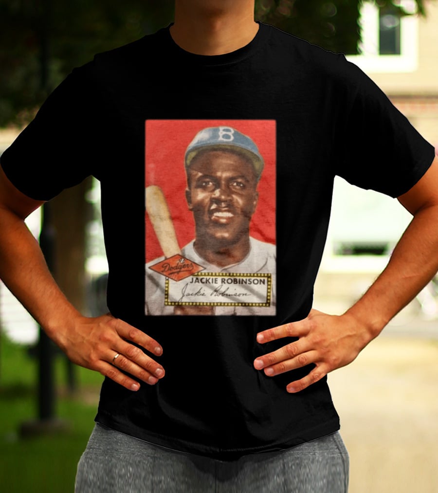 Jackie Robinson 1952 Topps Baseball Dodgers T-Shirt
