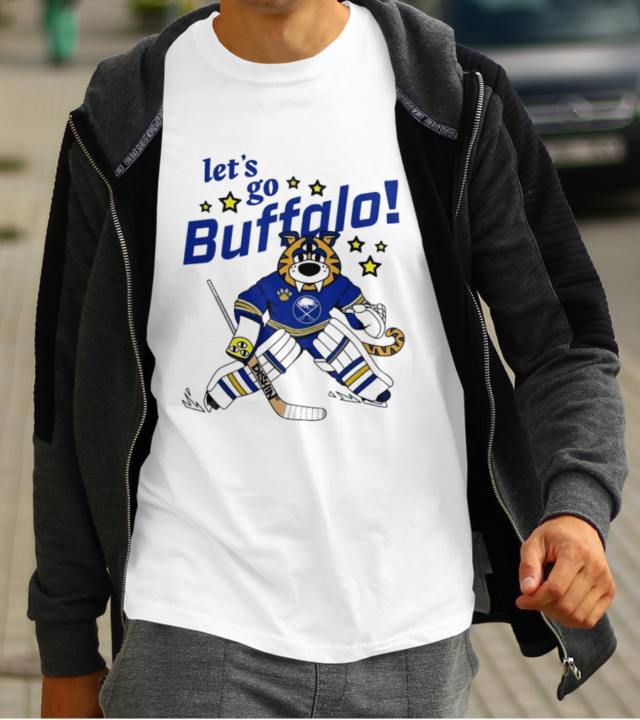 Let's Go Buffalo Sabres Just Dishin' Sabretooth Goalie T-Shirt
