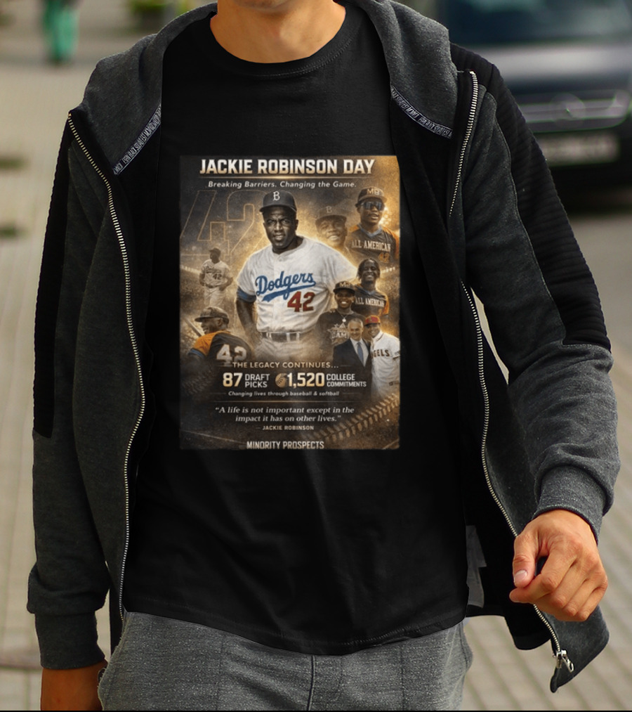 Jackie Robinson Day Breaking Barriers Changing The Game Legacy Continues Minority Prospects T-Shirt
