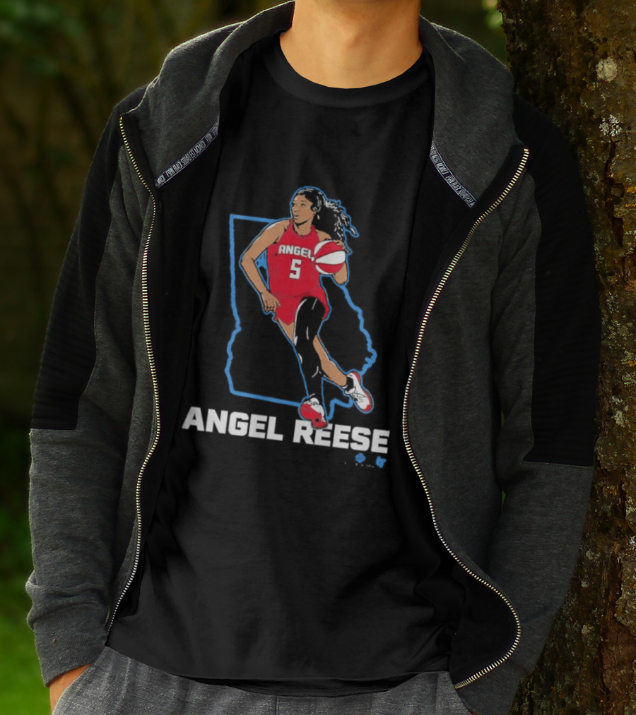 Angel Reese Basketball Player In Red Jersey Georgia State T-Shirt