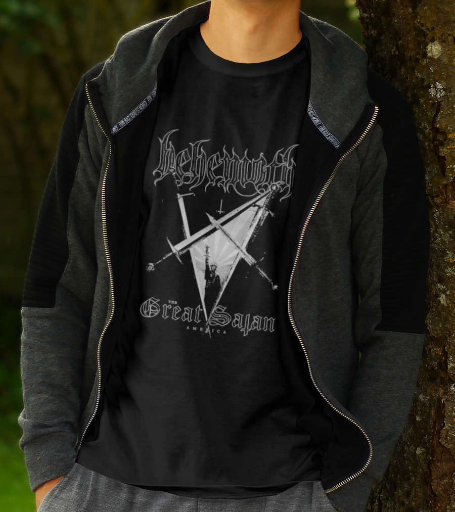 Behemoth Great Satan Inverted Cross Swords T-Shirt