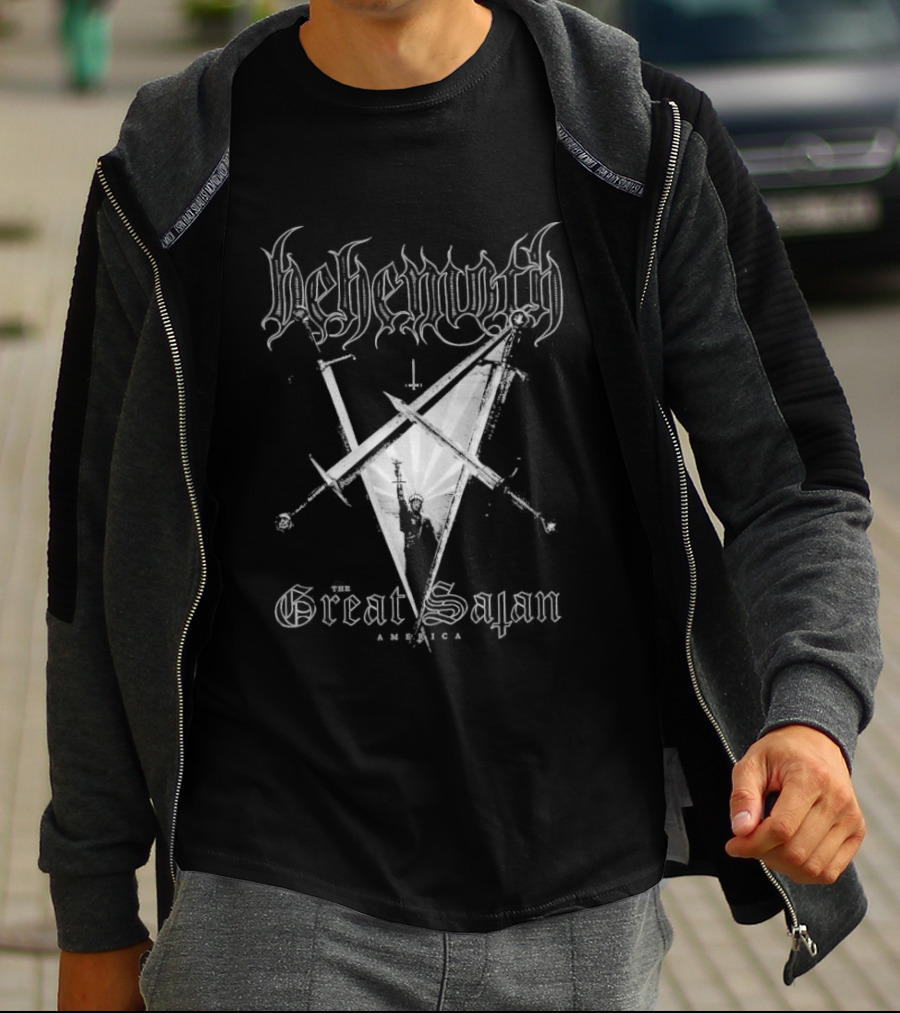Behemoth Great Satan Inverted Cross Swords T-Shirt