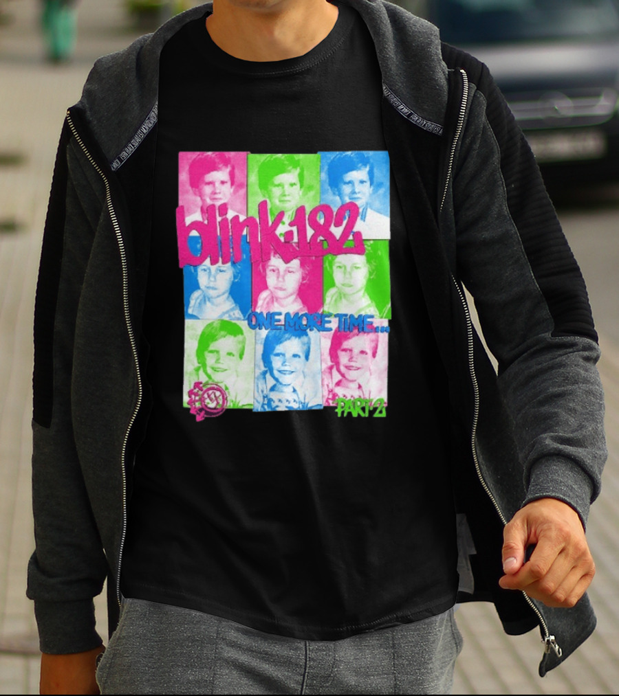 Blink 182 One More Time Tour Part 2 Retro Childhood Photo Collage T-Shirt