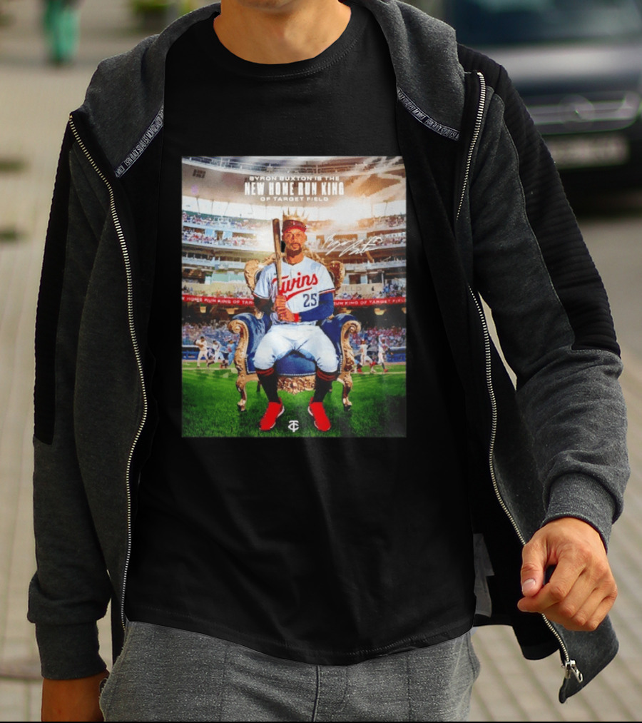Byron Buxton New Home Run King Target Field Minnesota Twins 25 Throne Crown T-Shirt