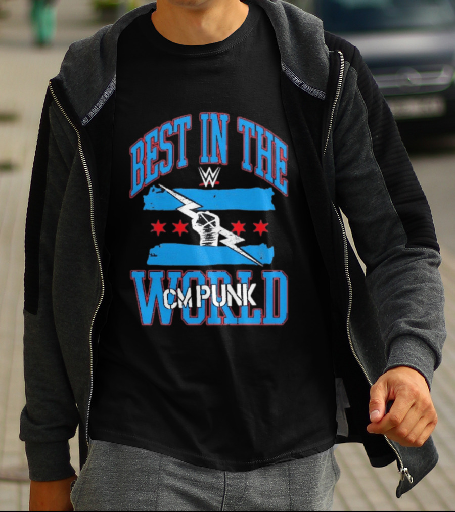 Best In The World CM Punk WWE Flag Lightning Fist T-Shirt