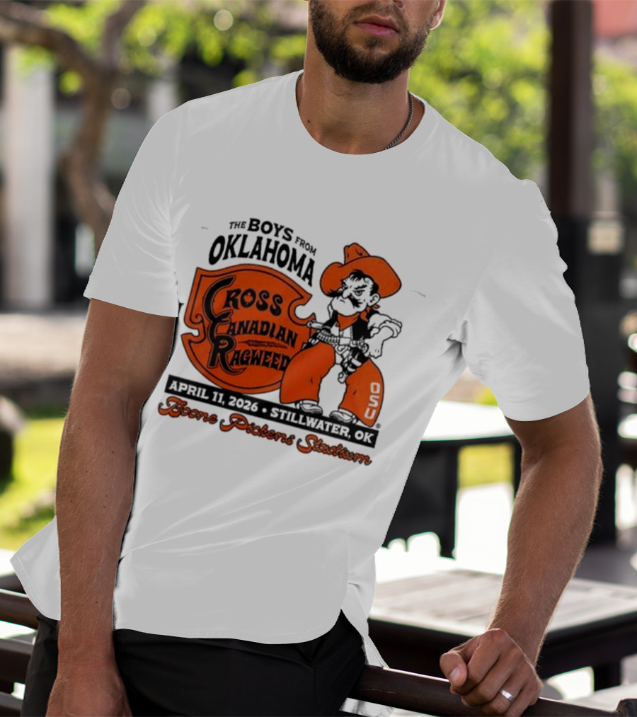 Oklahoma State Cowboys Cross Canadian Ragweed Tour 2026 Stillwater Boone Pickens Stadium T-Shirt