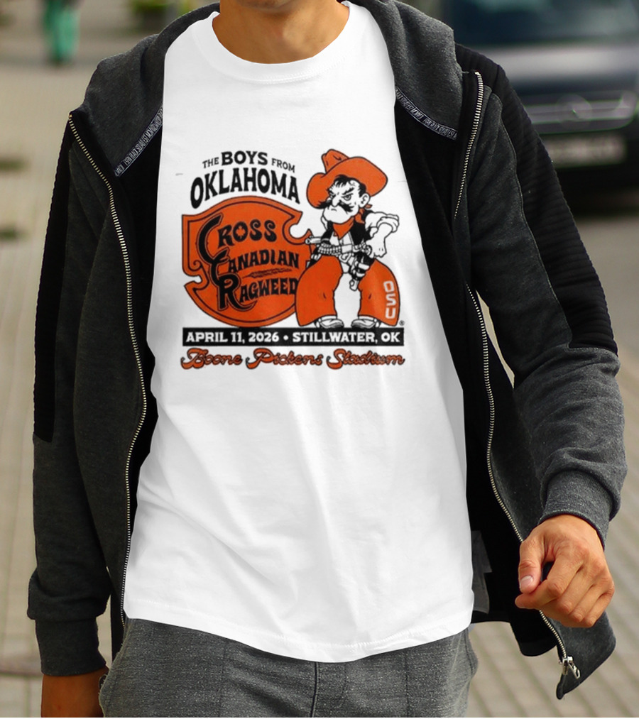 Oklahoma State Cowboys Cross Canadian Ragweed Tour 2026 Stillwater Boone Pickens Stadium T-Shirt
