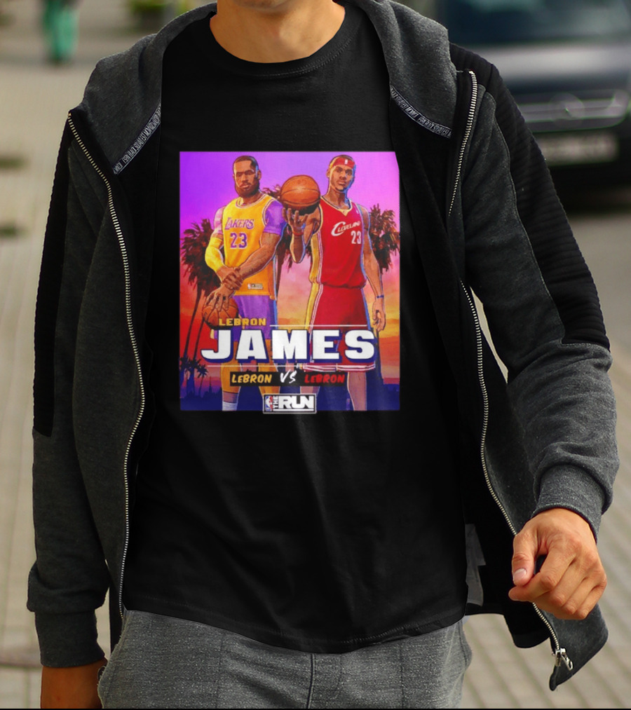 LeBron James Lakers Vs Cleveland The Run NBA Matchup T-Shirt