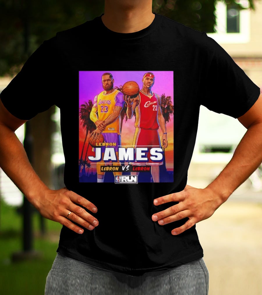 LeBron James Lakers Vs Cleveland The Run NBA Matchup T-Shirt