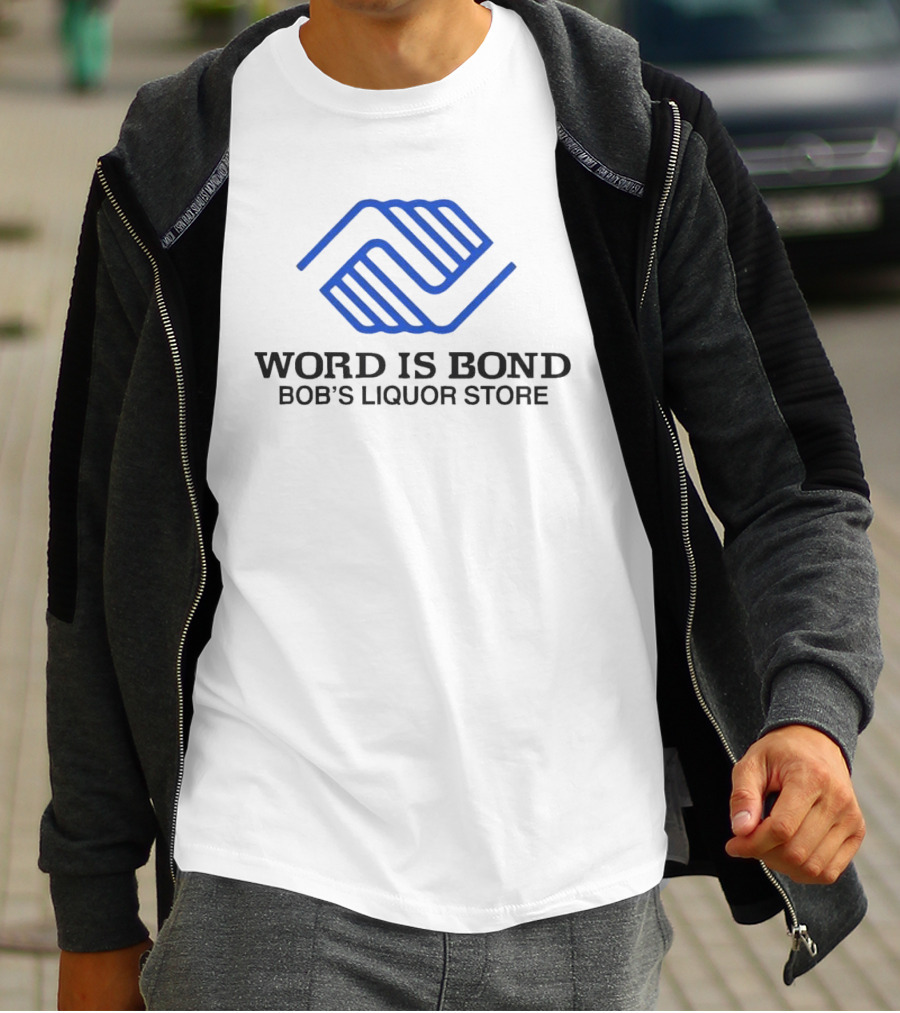 Word Is Bond Bob's Liquor Store Boys & Girls Clubs Blue Hands T-Shirt