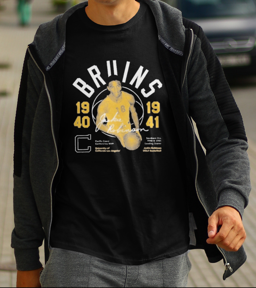 UCLA Bruins Jackie Robinson 1940 1941 Pacific Coast Conference Basketball Leading Scorer T-Shirt