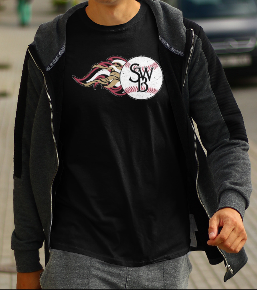 Scranton Wilkes Barre RailRiders SWB Baseball Fireball T-Shirt