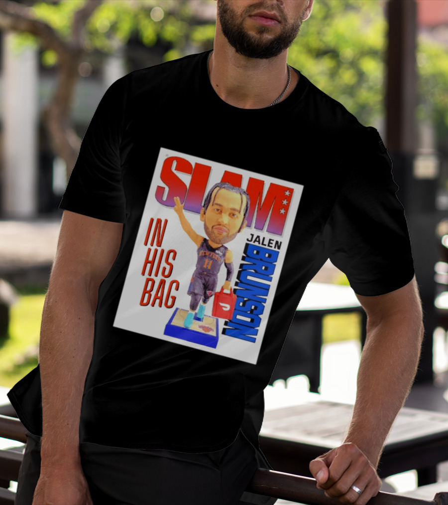 Slam Jalen Brunson New York Knicks In His Bag Big Bobblehead T-Shirt