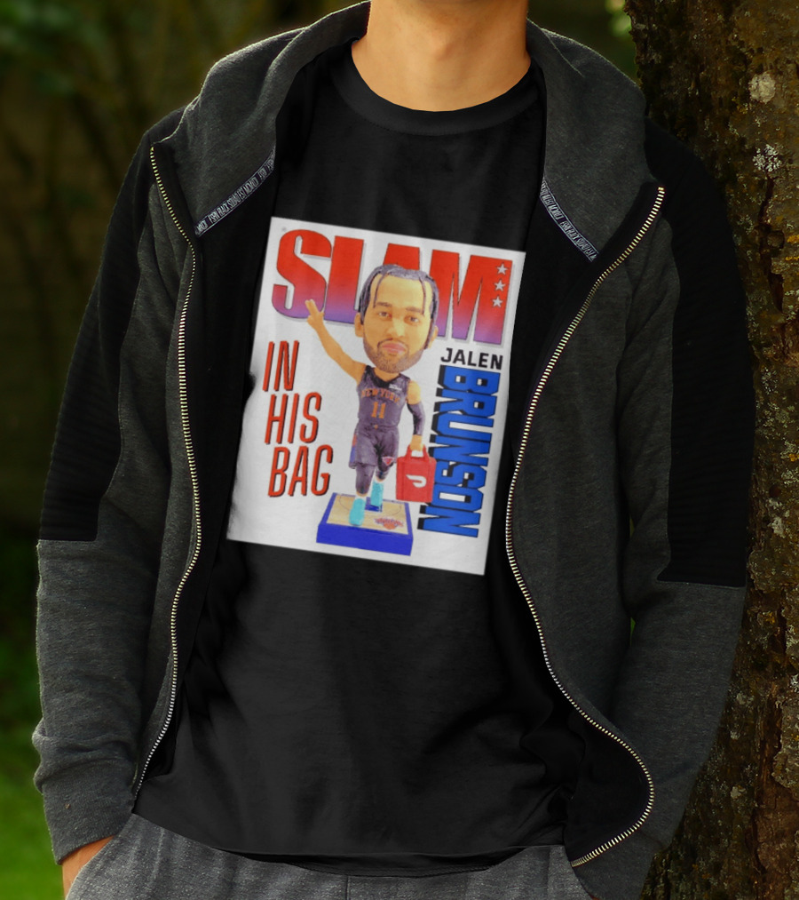 Slam Jalen Brunson New York Knicks In His Bag Big Bobblehead T-Shirt