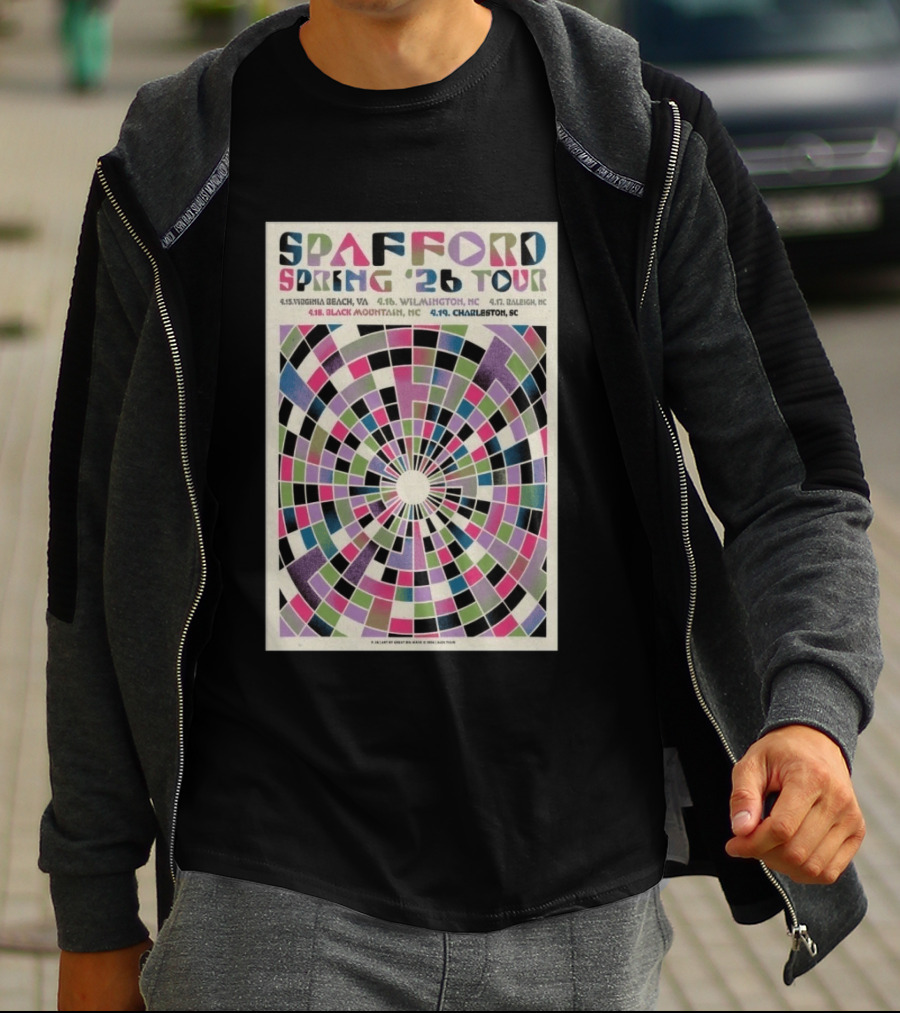 Spafford Spring 2026 Tour Virginia Beach Wilmington Raleigh Black Mountain Charleston T-Shirt