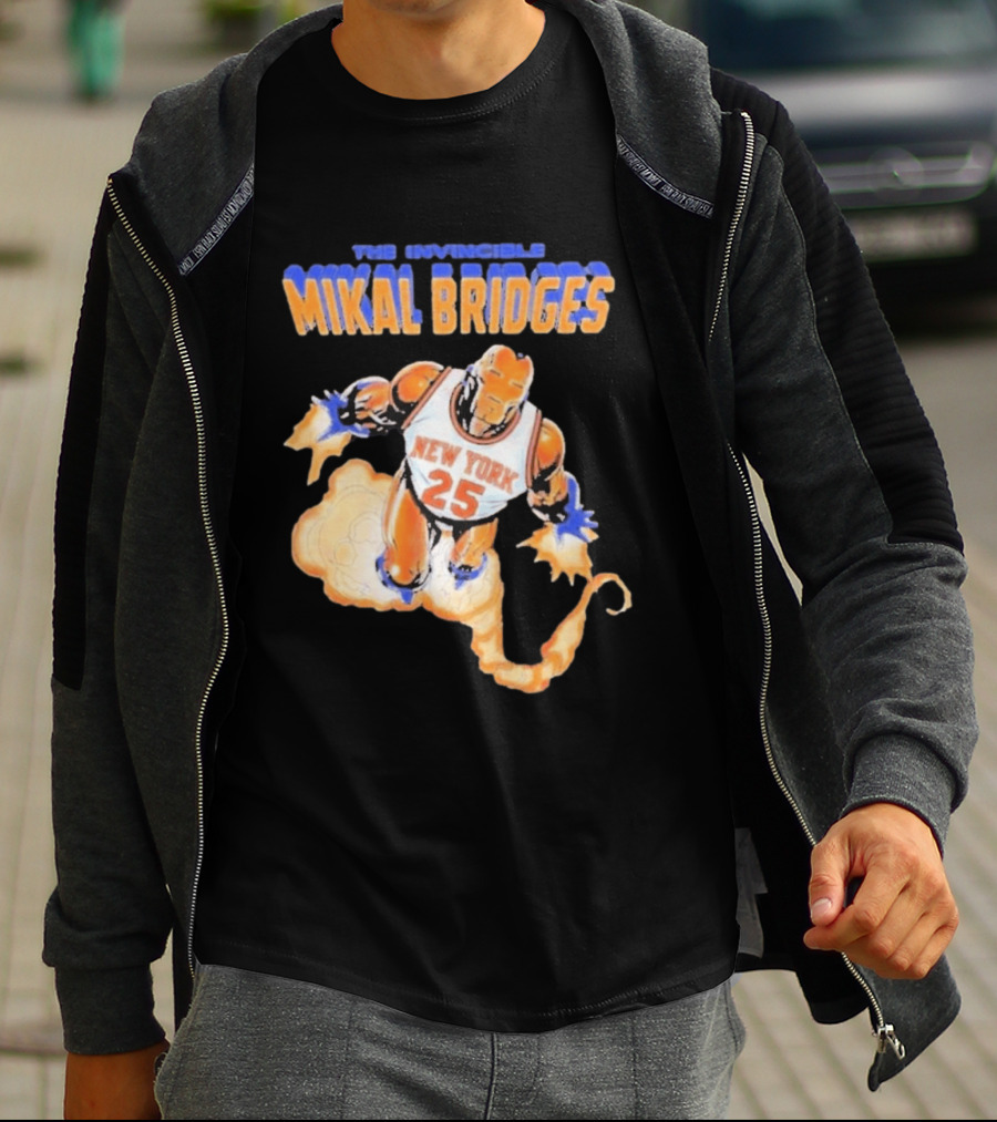 New York Knicks Mikal Bridges Iron Man 25 The Invincible T-Shirt