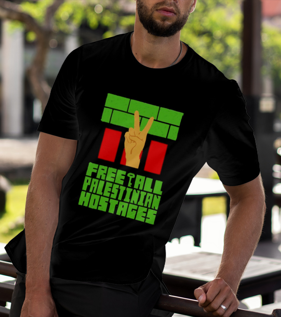 Celebrate Freedom Free All Palestinian Hostages Victory Hand T-Shirt