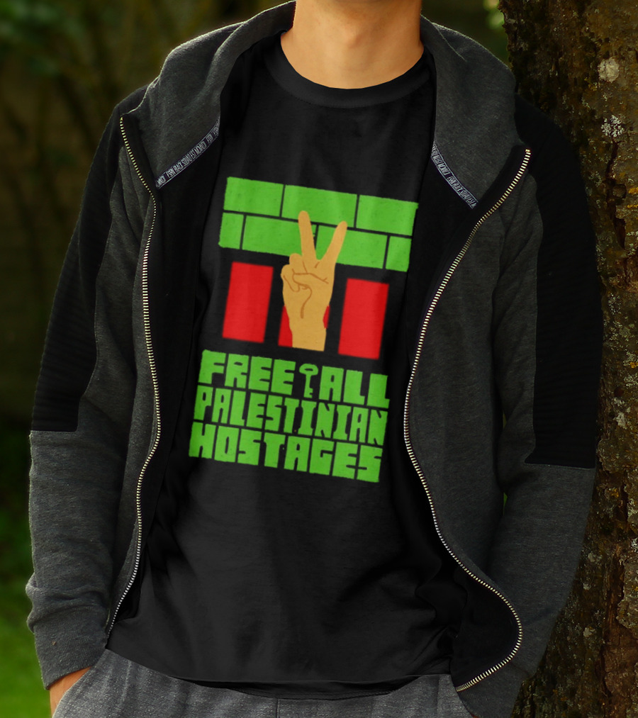 Celebrate Freedom Free All Palestinian Hostages Victory Hand T-Shirt