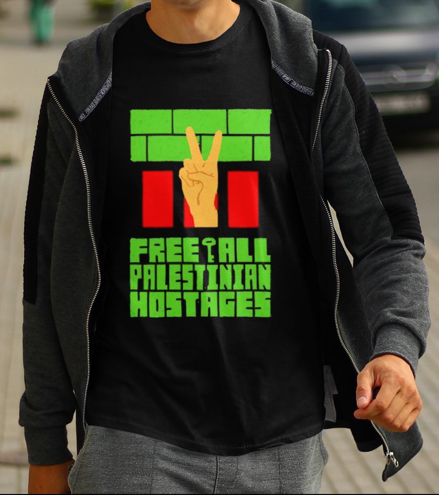 Celebrate Freedom Free All Palestinian Hostages Victory Hand T-Shirt