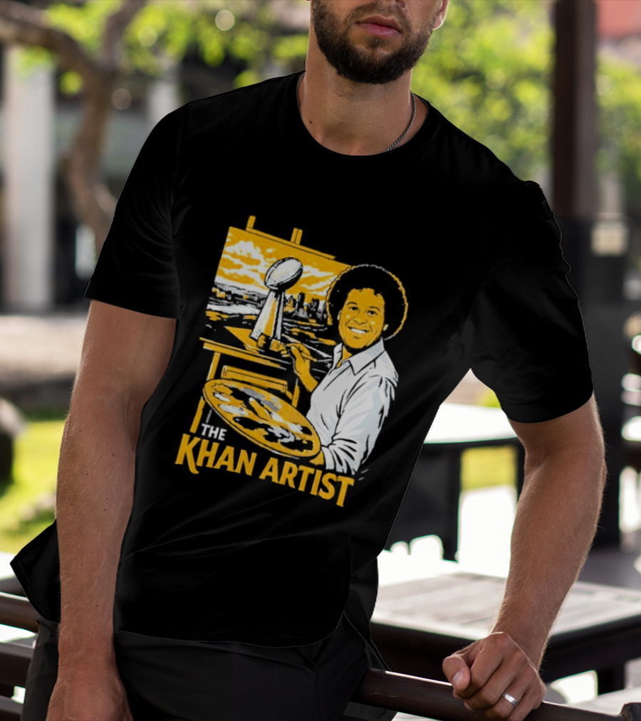 The Khan Artist Pittsburgh Draft Football Trophy Painter T-Shirt