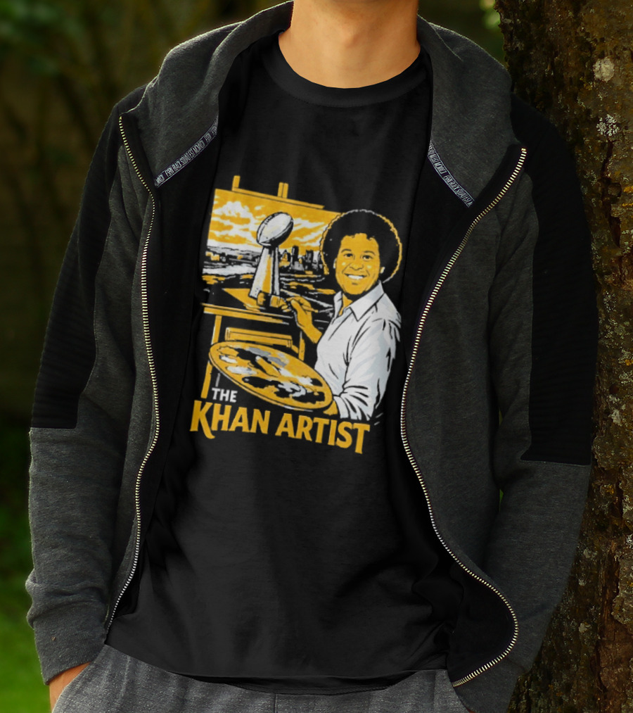 The Khan Artist Pittsburgh Draft Football Trophy Painter T-Shirt