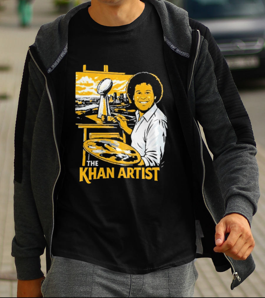 The Khan Artist Pittsburgh Draft Football Trophy Painter T-Shirt