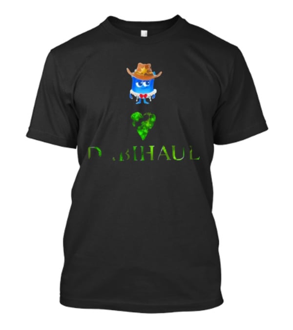 Love Dabihaul Cowboy Hat Blue Heart T-Shirt