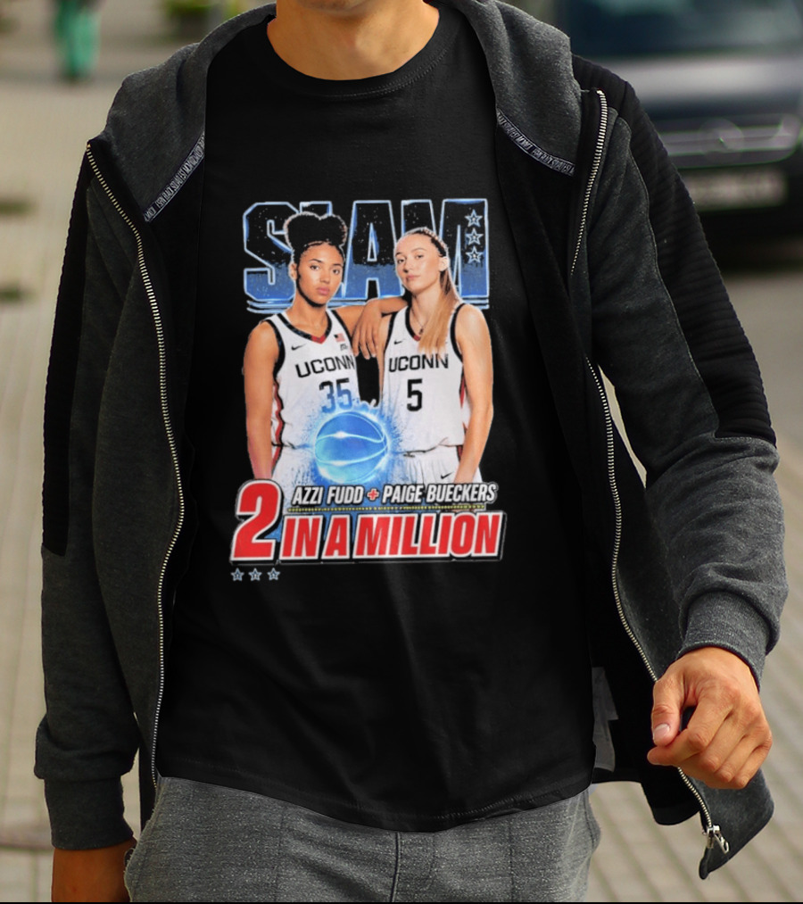 UConn Basketball Stars Paige Bueckers Azzi Fudd SLAM Two In A Million T-Shirt