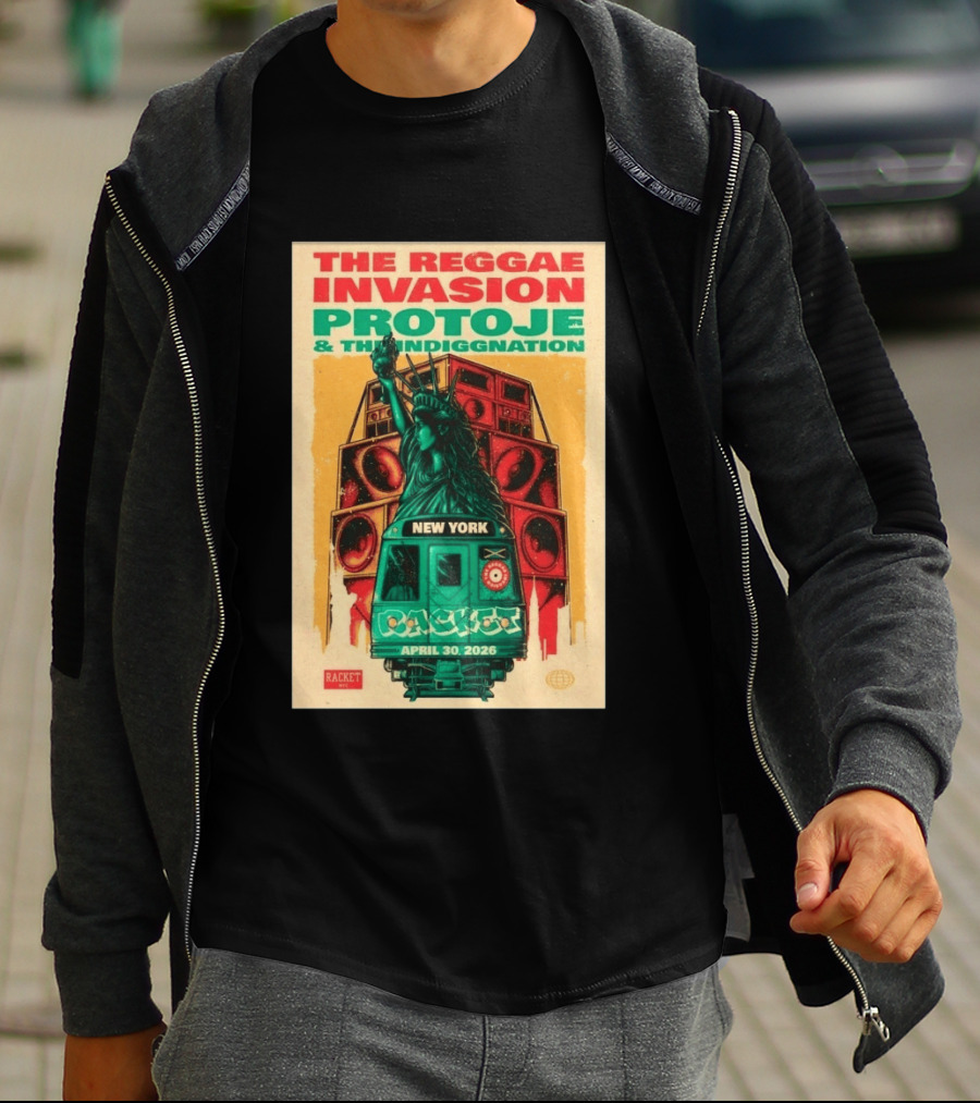 The Reggae Invasion Protoje Indiggnation New York April 30 2026 T-Shirt