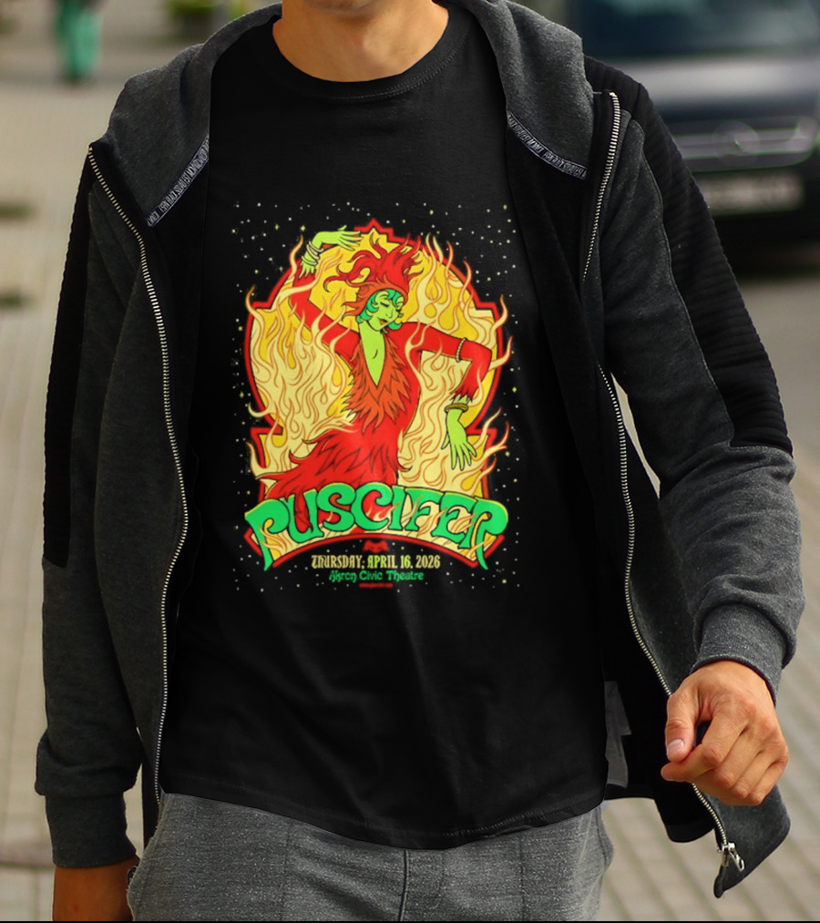 Puscifer Akron Civic Theatre April 16 2026 The Normal Isn't Tour Fiery Dancer T-Shirt