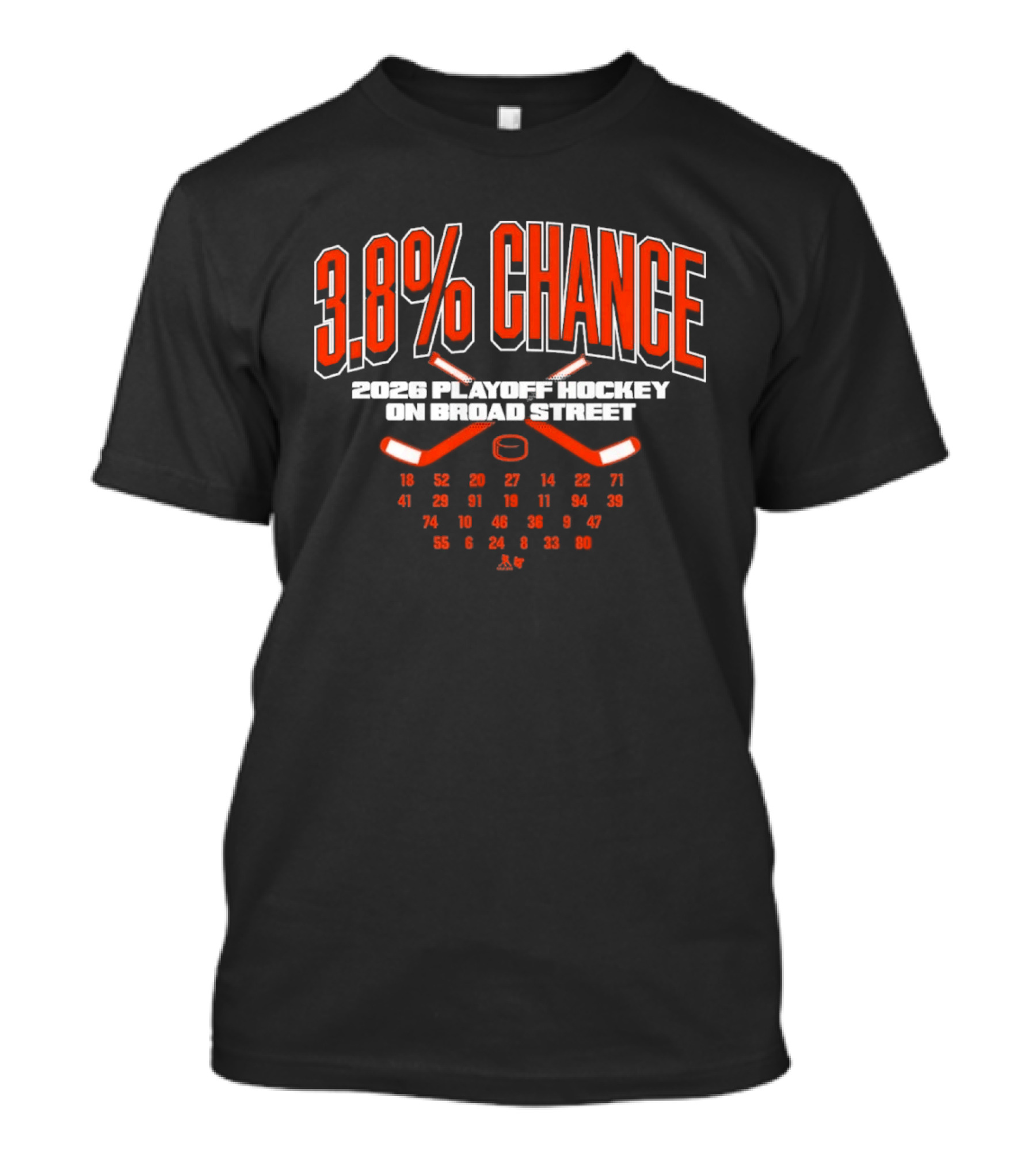 3.8% Chance 2023 Playoff Hockey On Broad Street T-Shirt