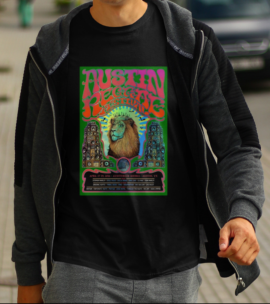 Austin Reggae Festival 2026 Auditorium Shores Stephen Marley Ziggy Marley Iration Jesse Royal Fortunate Youth T-Shirt